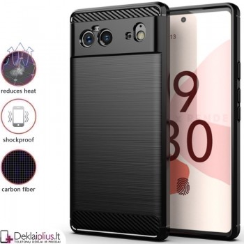 Carbon guminis dėklas - juodas (telefonui Google Pixel 6)